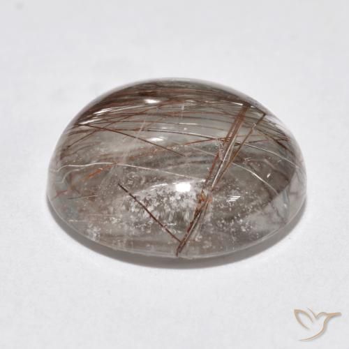 Quarzo rutilo Chiaro con il marrone naturale da 6.95 ct, Rotondo, Trasparente