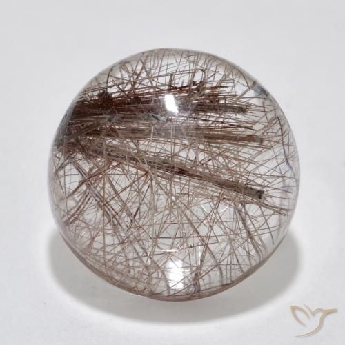 6.05ct Naturale Chiaro con il marrone Quarzo rutilo, Rotondo, Traslucido