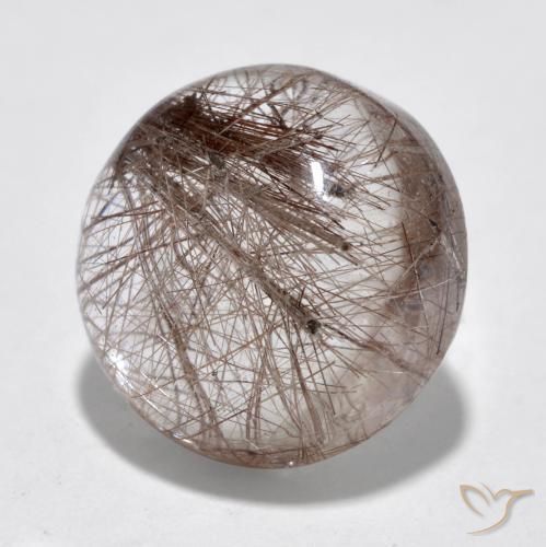 Quarzo rutilo Chiaro con il marrone naturale da 6.05 ct, Rotondo, Traslucido