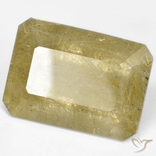 Quarzo rutilo Oro chiaro naturale da 34.58 ct, Ottagonale / Taglio smeraldo, Trasparente