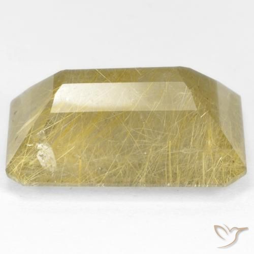 Quarzo rutilo Oro chiaro naturale da 34.58 ct, Ottagonale / Taglio smeraldo, Trasparente