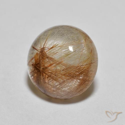 Quarzo rutilo Marrone Molto Chiaro naturale da 2.78 ct, Rotondo, Trasparente