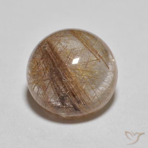3.71ct Naturale Marrone fulvo molto chiaro Quarzo rutilo, Rotondo, Trasparente
