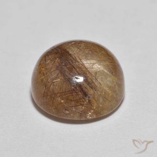 Quarzo rutilo Marrone fulvo molto chiaro naturale da 3.71 ct, Rotondo, Trasparente