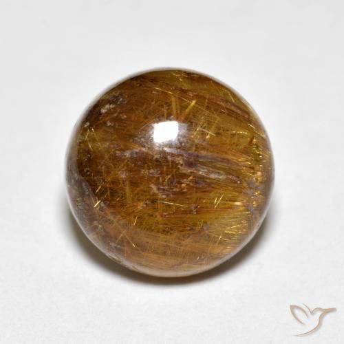 4.60ct Naturale Marrone caldo Quarzo rutilo, Rotondo, Opaco