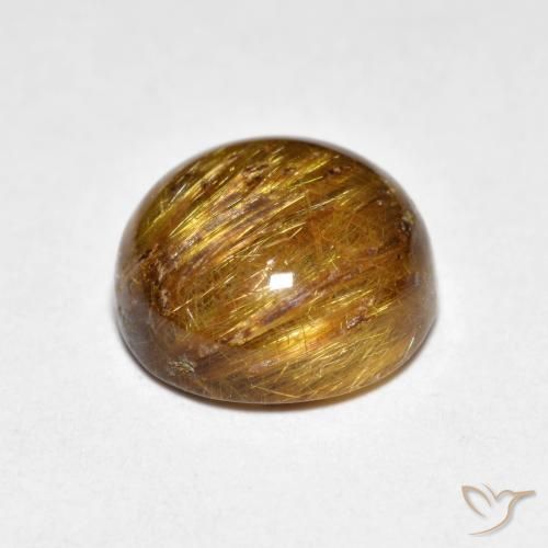 Quarzo rutilo Marrone caldo naturale da 4.60 ct, Rotondo, Opaco