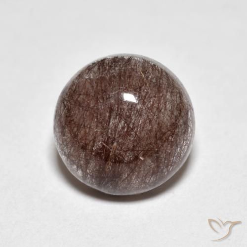 3.27ct Naturale Marrone caldo Quarzo rutilo, Rotondo, Trasparente
