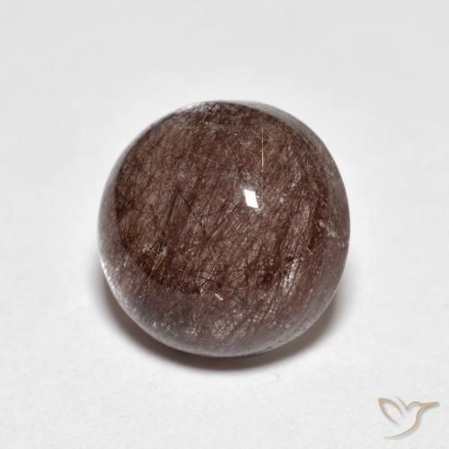Quarzo rutilo Marrone caldo naturale da 3.27 ct, Rotondo, Trasparente