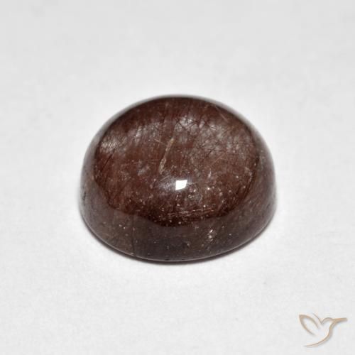 Quarzo rutilo Marrone caldo naturale da 3.27 ct, Rotondo, Trasparente