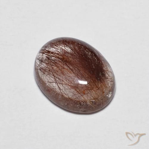 1.86ct Naturale Chiaro con il marrone Quarzo rutilo, Ovale, Trasparente