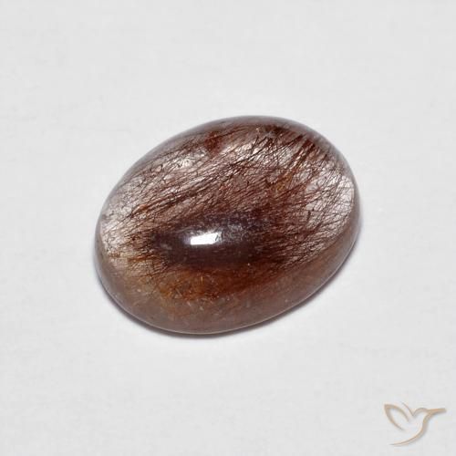 Quarzo rutilo Chiaro con il marrone naturale da 1.86 ct, Ovale, Trasparente