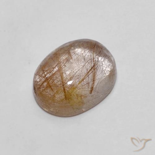 Quarzo rutilo Marrone caldo naturale da 2.60 ct, Ovale, Trasparente