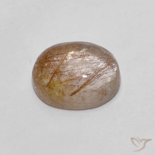 Quarzo rutilo Marrone caldo naturale da 2.60 ct, Ovale, Trasparente