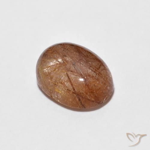 1.76ct Naturale Arancio scuro rossastro Quarzo rutilo, Ovale, Trasparente