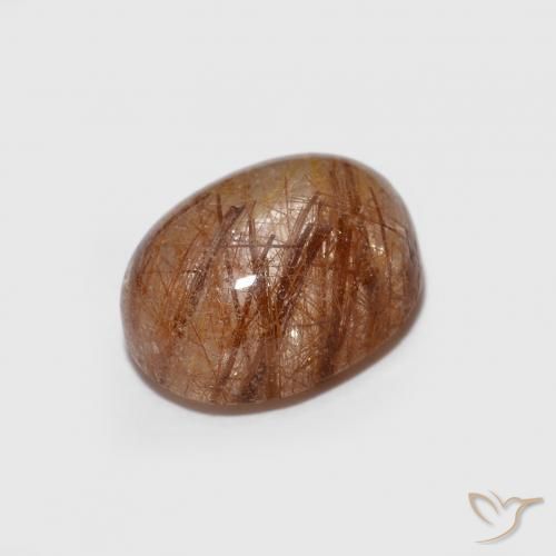 Quarzo rutilo Arancio scuro rossastro naturale da 1.76 ct, Ovale, Trasparente