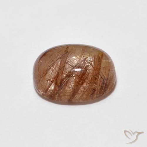 Quarzo rutilo Arancio scuro rossastro naturale da 1.76 ct, Ovale, Trasparente