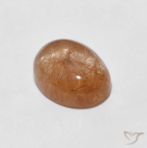 2.06ct Naturale Marrone Molto Chiaro Quarzo rutilo, Ovale, Trasparente
