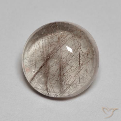 5.22ct Naturale Chiaro con il marrone Quarzo rutilo, Rotondo, Trasparente