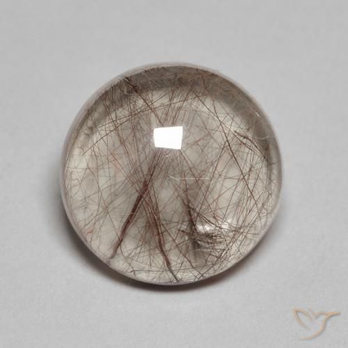Quarzo rutilo Chiaro con il marrone naturale da 5.22 ct, Rotondo, Trasparente