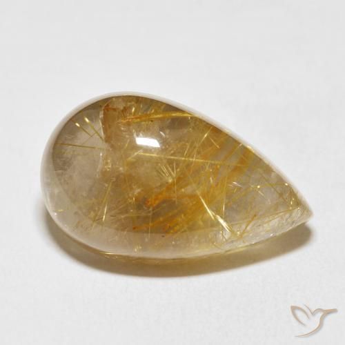 Quarzo rutilo Oro naturale da 15.75 ct, Forma a pera, Trasparente
