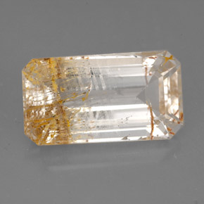 Topazio rutilato naturale giallo da 11,47 ct, trasparente, trasparente/traslucido