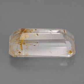 Topazio rutilato naturale giallo da 11,47 ct, trasparente, trasparente/traslucido