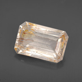 Topazio rutilato naturale giallo da 3,86 ct, trasparente, trasparente/traslucido