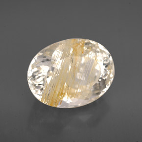 Topazio rutilato naturale giallo da 7,05 ct, trasparente, trasparente/traslucido