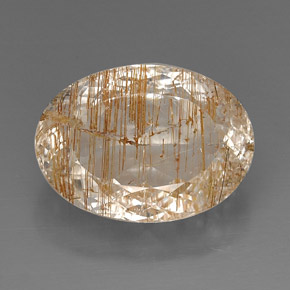 Topazio rutilato naturale giallo da 28,90 ct, trasparente, trasparente/traslucido