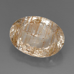 Topazio rutilato naturale giallo da 28,90 ct, trasparente, trasparente/traslucido