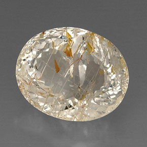 Topazio rutilato naturale giallo da 24,30 ct, trasparente, trasparente/traslucido