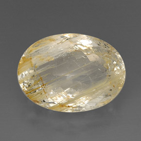 Topazio rutilato naturale giallo da 27,57 ct, trasparente, trasparente/traslucido