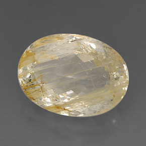 Topazio rutilato naturale giallo da 27,57 ct, trasparente, trasparente/traslucido