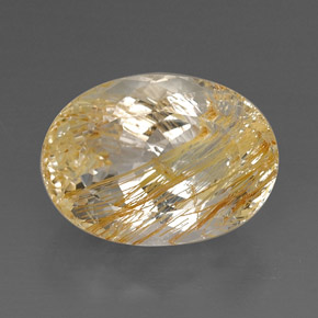 Topazio rutilato naturale giallo da 22,60 ct, trasparente, trasparente/traslucido