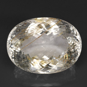 Topazio rutilato naturale giallo da 63,56 ct, trasparente, trasparente/traslucido