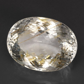 Topazio rutilato naturale giallo da 63,56 ct, trasparente, trasparente/traslucido