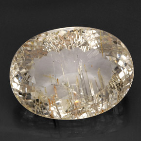 Topazio rutilato naturale giallo da 44,78 ct, trasparente, trasparente/traslucido