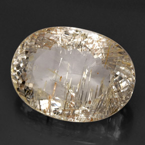 Topazio rutilato naturale giallo da 44,78 ct, trasparente, trasparente/traslucido