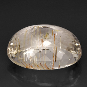 Topazio rutilato naturale giallo da 44,78 ct, trasparente, trasparente/traslucido