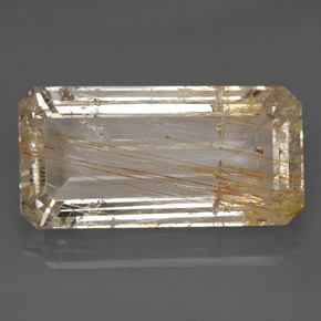 Topazio rutilato naturale giallo da 33,45 ct, trasparente, trasparente/traslucido