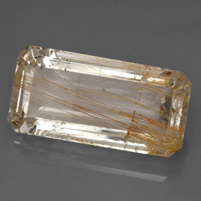 Topazio rutilato naturale giallo da 33,45 ct, trasparente, trasparente/traslucido