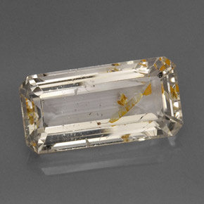 Topazio rutilato naturale giallo da 22,78 ct, trasparente, trasparente/traslucido