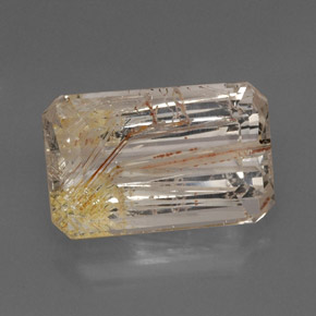 Topazio rutilato naturale giallo da 22,46 ct, trasparente, trasparente/traslucido