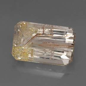 Topazio rutilato naturale giallo da 22,46 ct, trasparente, trasparente/traslucido