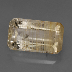 Topazio rutilato naturale giallo da 17,73 ct, trasparente, trasparente/traslucido