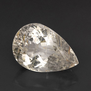 Topazio rutilato naturale giallo da 28,45 ct, trasparente, trasparente/traslucido