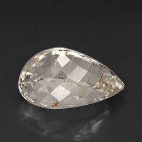 Topazio rutilato naturale giallo da 28,45 ct, trasparente, trasparente/traslucido