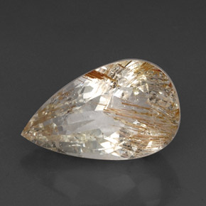 Topazio rutilato naturale giallo da 20,64 ct, trasparente, trasparente/traslucido