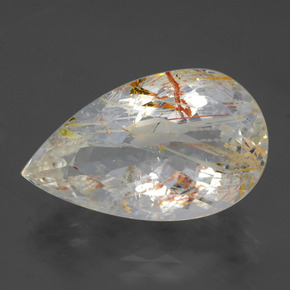 Topazio rutilato naturale giallo da 20,84 ct, taglio a pera, trasparente