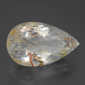 Topazio rutilato naturale giallo da 20,84 ct, taglio a pera, trasparente